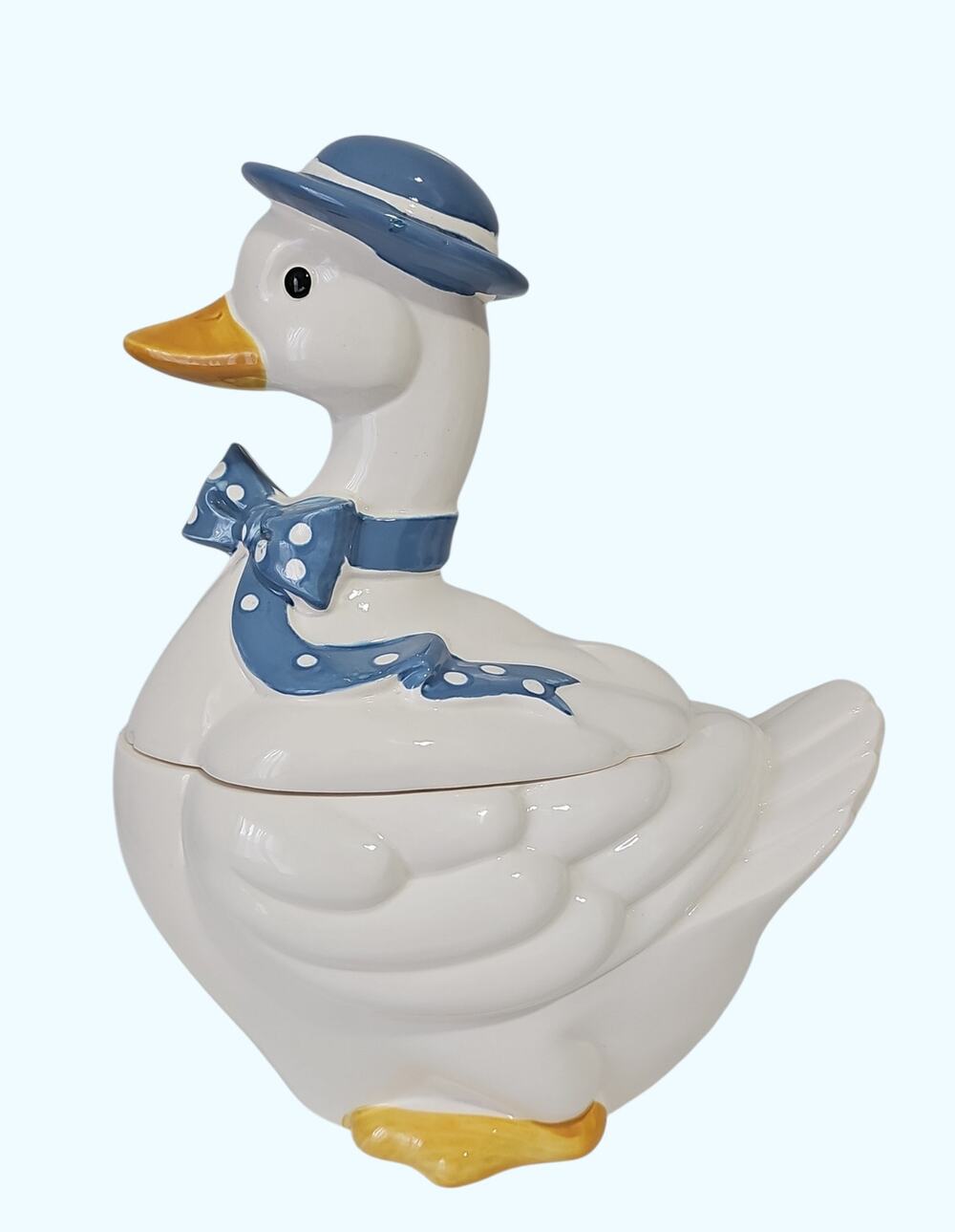 Vintage Mother Goose Ceramic Cookie Jar Canister Blue Ribbon Cottagecore